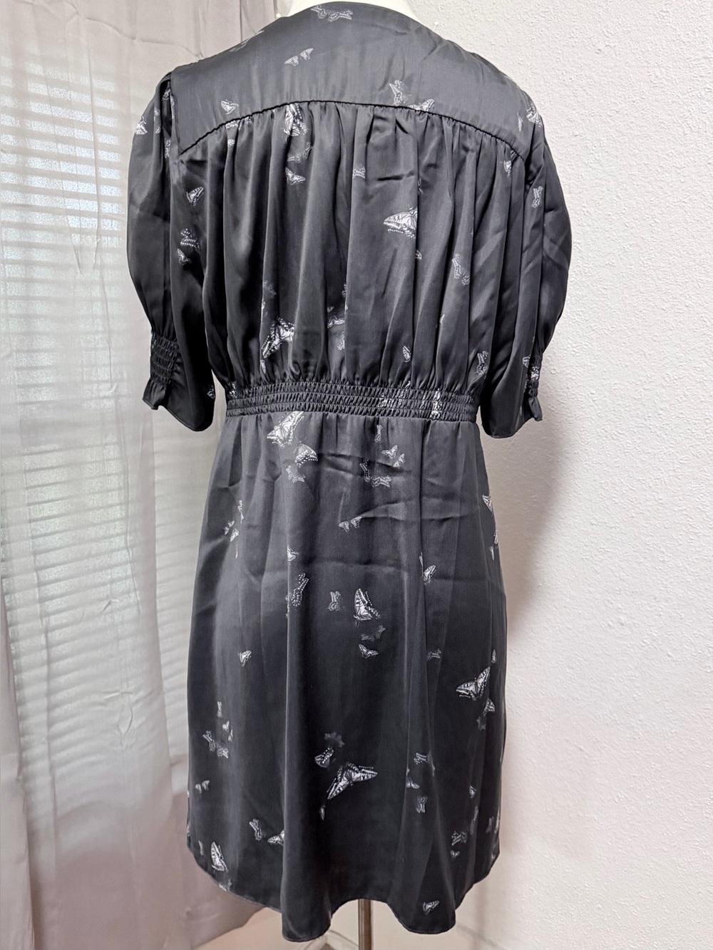 AllSaints | Butterfly Print Satin Mini Dress | US 12 - Picture 6 of 8